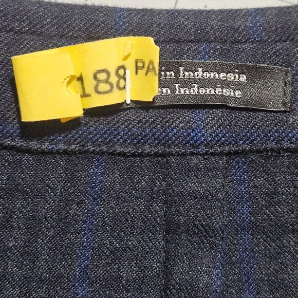 Vince Camuto Mens Large Plaid Blazer Jacket Blue & Black Wool Blend Single-Breas - Picture 8 of 16